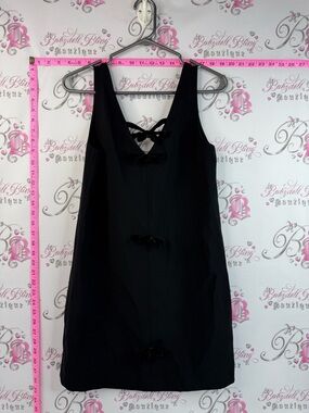 Zara Mini Dress Black with Back Bow Details, casual and elegant